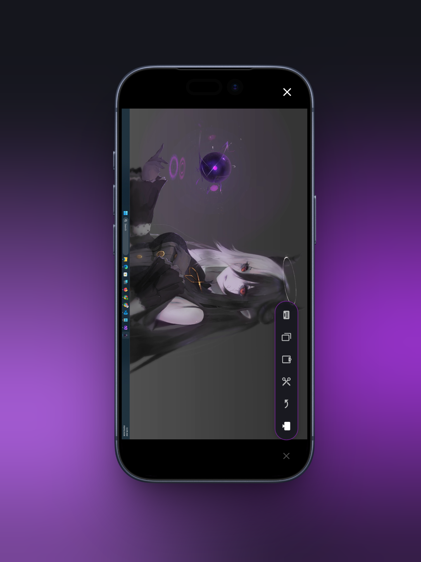 Shadow Screen connected to mobile device