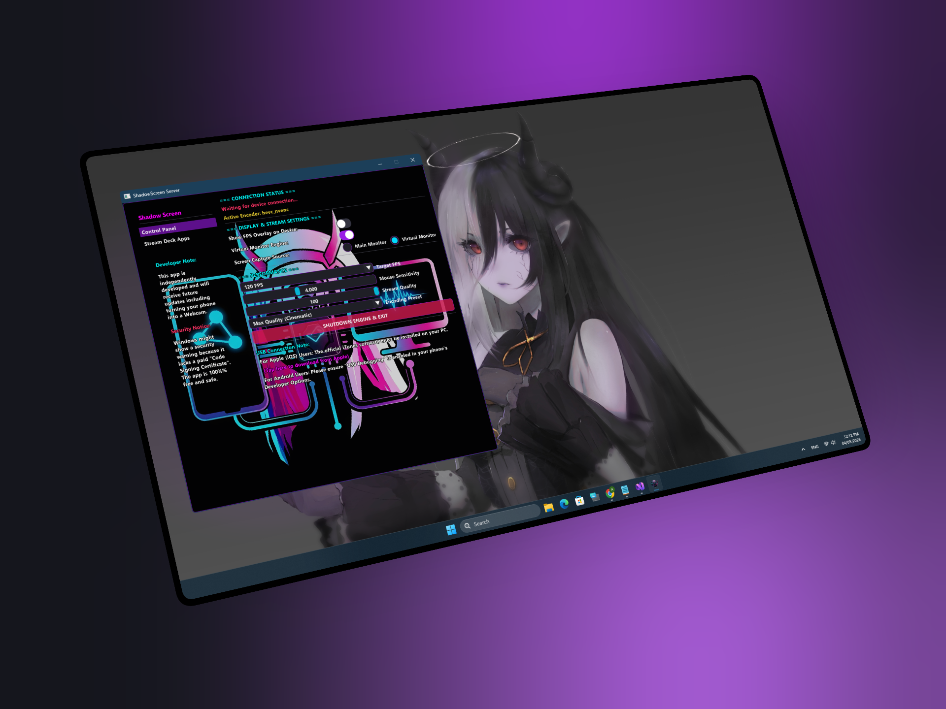 Shadow Screen working on Windows PC